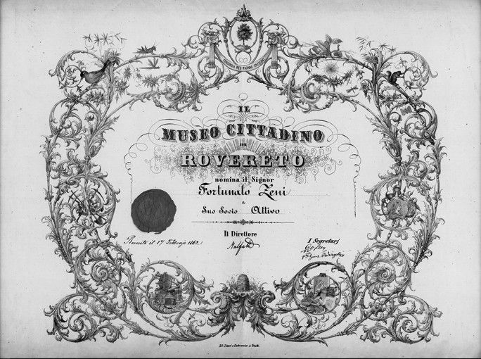 Diploma di Fortunato Zeni