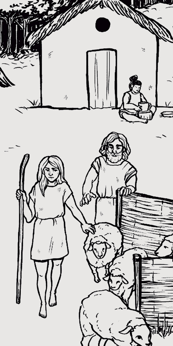 Pannello 11 foto 3 | Un tipico villaggio neolitico. Disegno di Viviana Conti